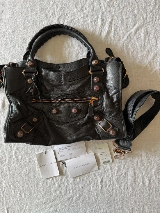 Balenciaga Giant 21 Rose Gold Hardware Black City Shoulder Bag. Rare - Picture 12 of 13